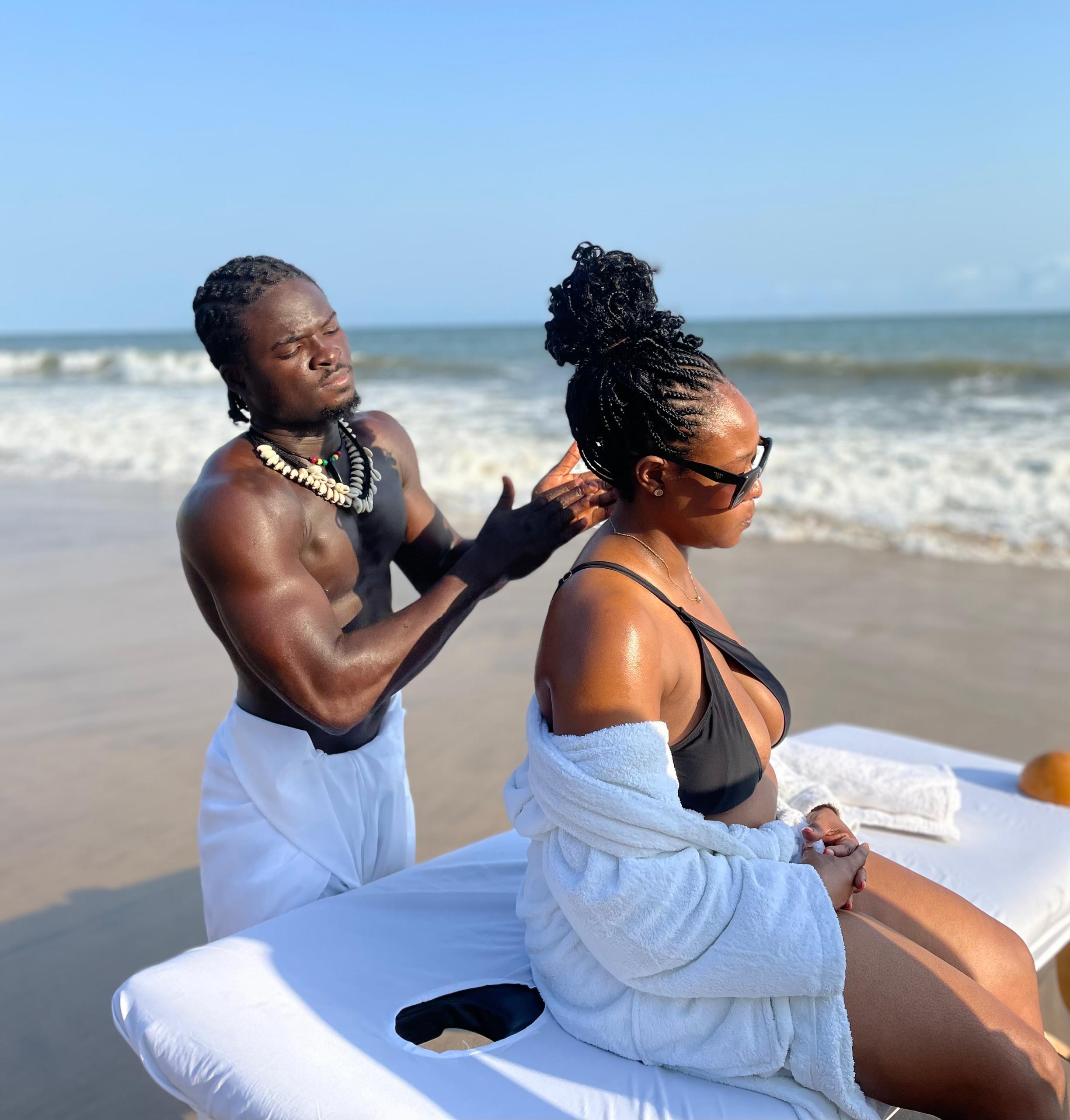 Comfortable massage table setup
