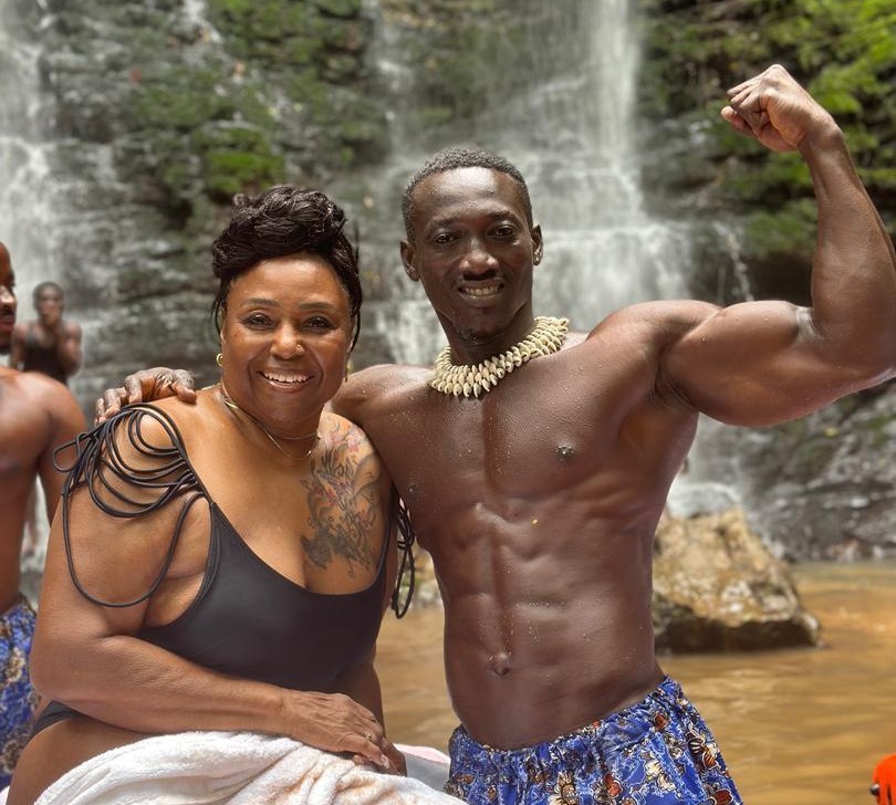 Therapist performing a massage technique