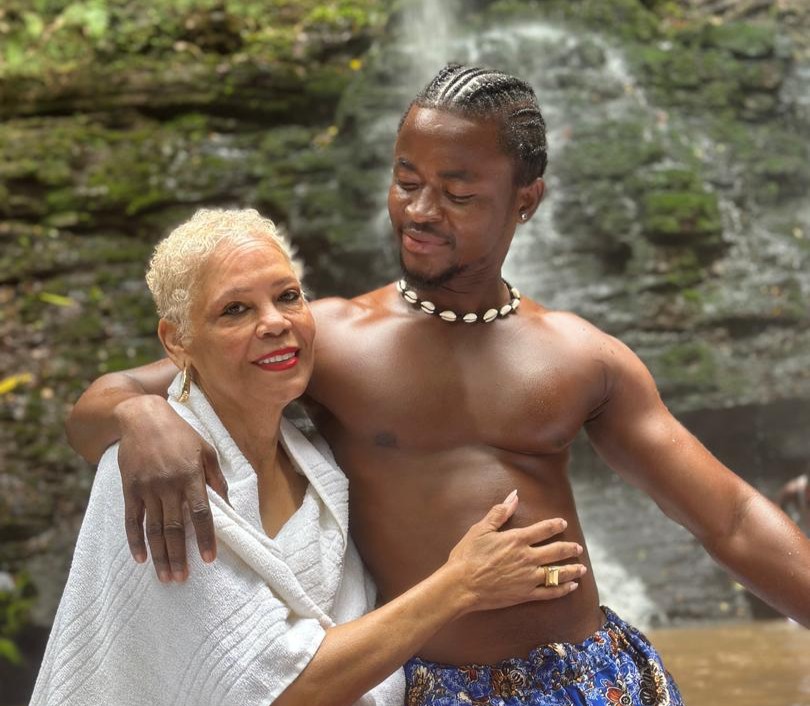 Therapist performing a massage technique